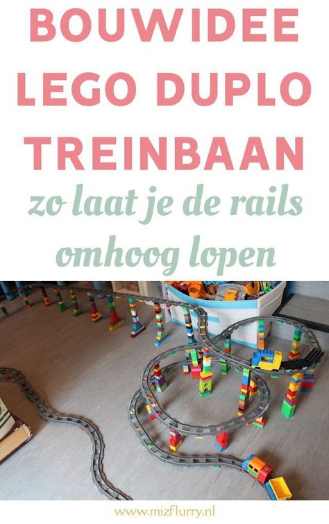 Wil je een supergave LEGO DUPLO treinbaan bouwen met je kind? Laat de treinrails dan eens omhoog lopen. Dit bouwvoorbeeld vind je niet in de instructies, maar is wel heel cool. Sowieso is de duplo trein voor peuters geweldig. Leuke peuteractiviteiten en duplo treinrails voorbeelden. Lego Duplo, Toy Train, Activity Games, Model Trains, Toy Trains Set, Train Sets, Building Instructions, Diy Games, Lego Projects