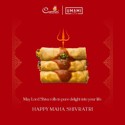 Mahashivratri ad idea, social media ad, social media post, creative ads india, spring roll, restaurant ads Creative Ads For Food, Mahashivratri Post, Mahashivratri Creative Ads, Shivratri Post, Social Media Post Creative, Restaurant Ads, Restaurant Ad, Food Ad, Food Ads