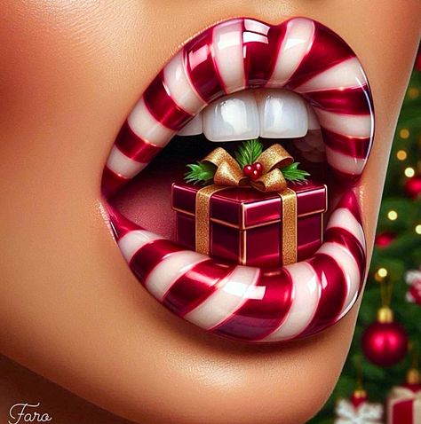 Lip Art Painting, Christmas Lips, Pink Lips Art, Crazy Eye Makeup, Lip Artwork, Pop Art Lips, Beautiful Screensavers, Lips Art Print, Lips Photo