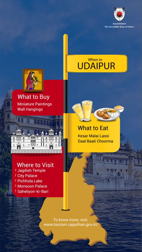 Rajasthan Travel Brochure, India Infographics, Rajasthan Itinerary, Udaipur Trip, Rajasthan Trip, Travel Therapy, Guide Infographic, Travel Brochure Design, Rajasthan Tourism