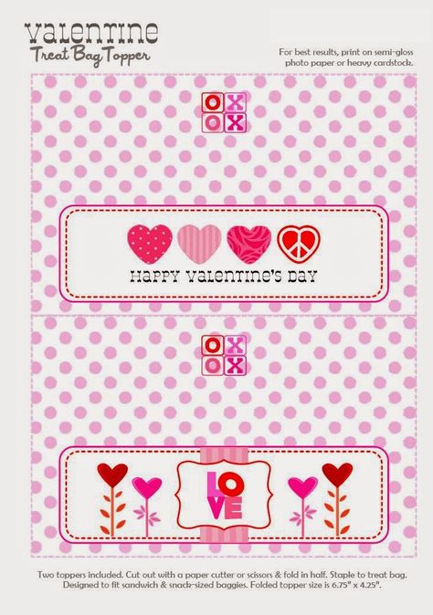 Happy Valentine´s: Free Printable Candy Bag Toppers or Labeles. Chocolate San Valentin, Valentines Day Bags, Candy Bag Toppers, Valentine Days, Valentine Treat, Treat Toppers, Candy Bar Labels, Printable Valentine, Valentines Printables Free