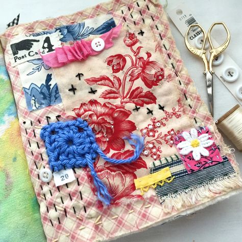 My Book Of Shadows, Stitching Ideas, Scrap Fabric Crafts, Scrap Fabric Projects, Fabric Journals, Elizabeth Craft, Scrap Fabric, Fibre Art, Crazy Quilt