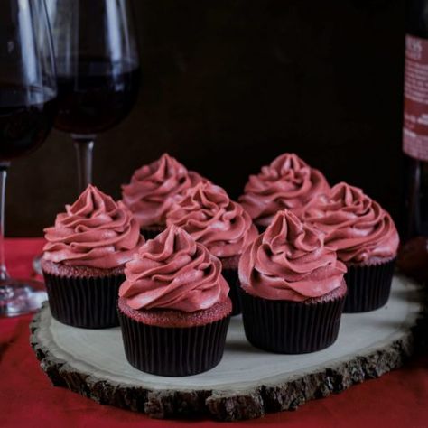 Red Wine Cupcakes, Yogurt Covered Strawberries, Mocha Buttercream Frosting, Mocha Buttercream, Baking Studio, Infused Cupcakes, Wine Cupcakes, Espresso Cake, Mocha Frosting