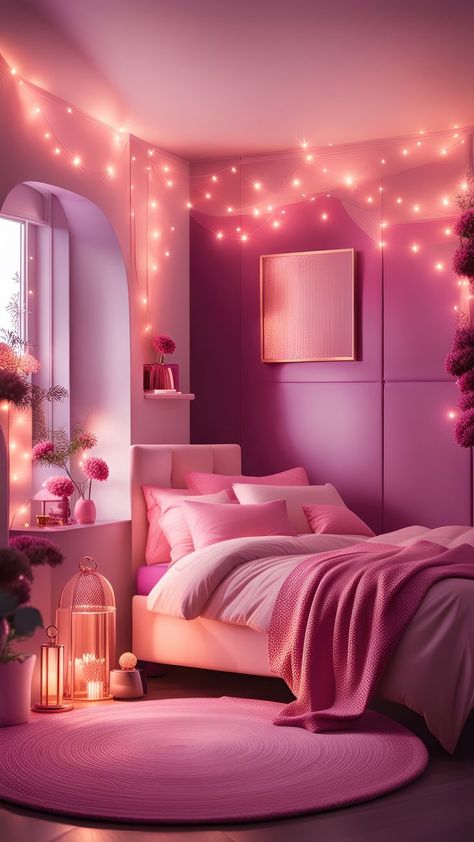 Rosewood Reverie: Pink Boho Nighttime Symphony Blushing Twilight: Dark Boho Bedroom Romance in Pink Boho Bedroom With Pink, Blush Pink Boho Bedroom, Pink Boho Room, Cozy Dark Bedroom, Dark Boho Bedroom, Dark Boho, Dark Bedroom, Cozy Aesthetic, Dreamy Bedrooms