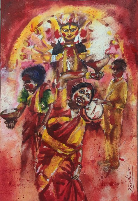 Ma Durga Painting, Durga Kolkata, Kolkata Durga Puja, Chinese Dragon Art, Ma Durga, Durga Painting, Mehndi Designs For Girls, Hinduism Art, Art And Craft Videos