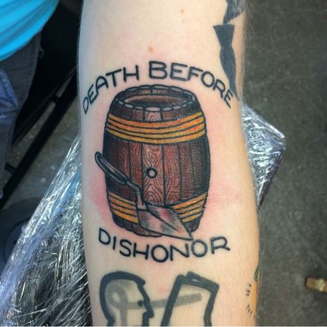 Cask Of Amontillado Tattoo, John Owen, Tattoo Inspo, Tattoos And Piercings, Fish Tattoos, Jesus Fish Tattoo, Tatting, Piercings, The Story