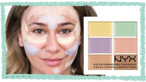 How to Use the NYX Color Correcting Palette Nyx Colour Correcting Palette, Nyx Color Correcting Concealer, Nyx Concealer, Color Correcting Palette, Color Correction Makeup, Makeup App, Color Correcting Concealer, Correcting Concealer, Concealer Palette