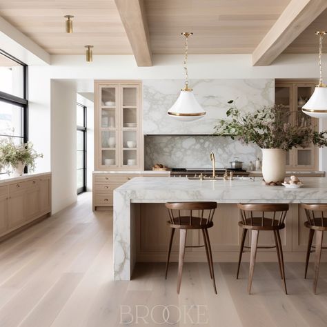 Brooke Talsma | All. The. Stone. For this kitchen 🤌🏼🤌🏼 I love the warmth the dark wood counter stools make!! . AI design: @brookemtinteriors // tutorial… | Instagram Stone And Wood Interior Design, Modern Mediterranean Kitchen, Trendy Backsplash, Mediterranean Kitchens, Wood Counter Stools, Kitchen Wood, Wood Interior Design, Cottage Interior, Wood Tones