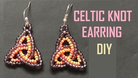 Earrings Celtic, Seed Bead Tutorials, Lantern Earrings, 3d Beading, Free Jewellery Making Tutorials, Celtic Knot Earrings, Bracelet Macrame, Beaded Earrings Tutorials, Herringbone Stitch