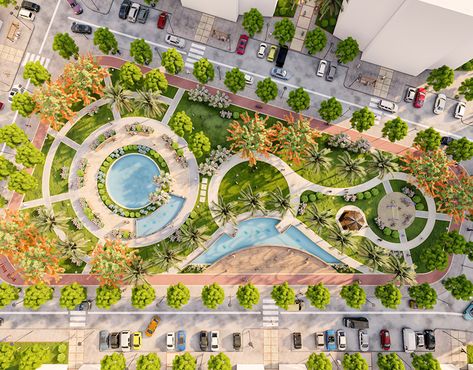 Public Neighborhood Park Circle Landscape Design, Public Garden Design, City Parks Design, Public Park Design, Landscape Architecture Park, Marsa Matrouh, Park Layout, Parking Plan, Landscape Plaza