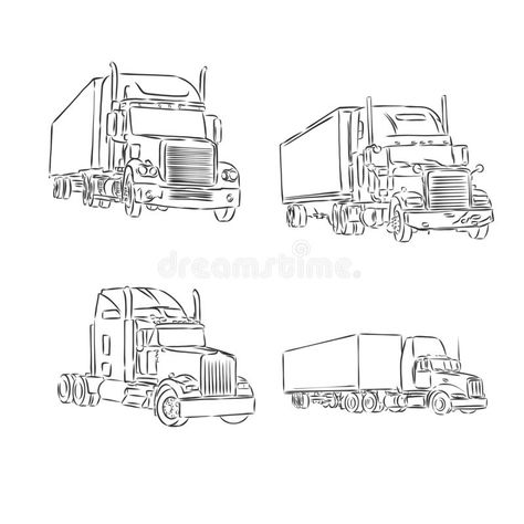 European truck outlined vector symbol, truck, vector sketch illustration stock illustration Small Truck Tattoo, Semi Truck Tattoo, Art Explosion, Truck Tattoo, Rubbish Truck, Mechanical Projects, Dad Tattoo, Mobile Mechanic, Small Trucks