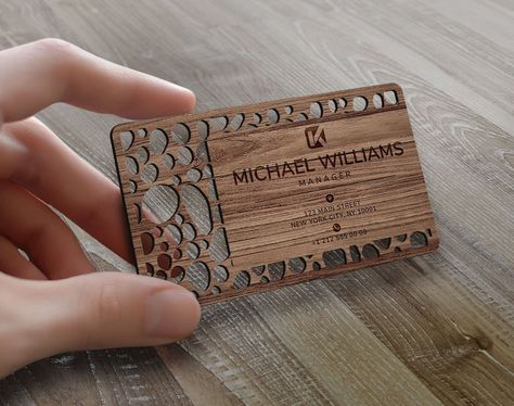 Excited to share the latest addition to my #etsy shop: Personalized Wood Laser Cut Business Card, Custom Wooden Business Card, Personal Card, Busineess Card with Logo, Laser Cut Wood Card https://etsy.me/3HFcM2I #giftforher #giftforhim #personalizedgift #uniquegiftforh Business Card Personal, Laser Cut Business Cards, Wooden Wedding Invitations, Wooden Business Card, Stylish Business Cards, Wood Card, Visiting Card, Wooden Texture, Wooden Wedding