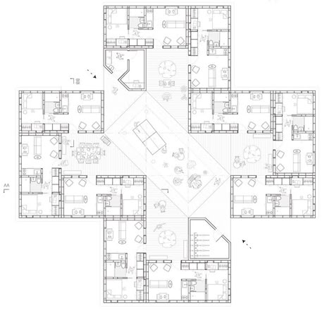 Hotel Floor Plan, Collective Housing, Architecture Drawing Plan, Architecture Concept Diagram, Architecture Design Sketch, The Big City, Apartment Plans, Architecture Design Concept, Compact Living