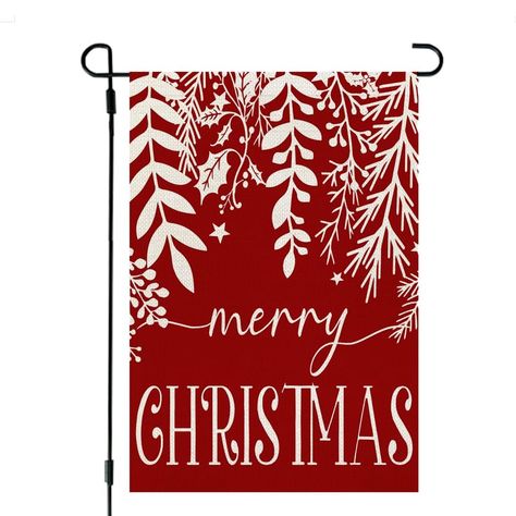 PRICES MAY VARY. Package Includes: Only 1PC small Christmas garden flag (flag pole not included). Measures 12 x 18 inches with a 2-inch sleeve hanger fitting most standard flag stands. The flag is hand-sewn and measured; please allow +/- 1cm tolerance Festive Holiday Design: Our Christmas garden flag features a classic Winter Christmas scene with floral, and a cheerful holiday message—perfect for adding a joyful touch to any outdoor space High-Quality Material: Made from weather-resistant polyes Outdoor Winter Decor, Garden Flags Ideas, Winter Christmas Scenes, Flag Hanging, Christmas Flag, Christmas Garden Flag, Winter Decoration, Burlap Christmas, Christmas Garden