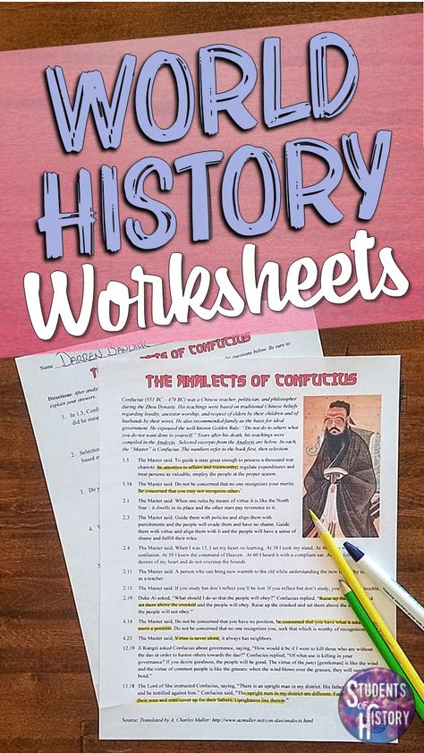 History Worksheets For Kids, World History Worksheets, World History Timeline, World History Projects, High School World History, World History Facts, History Interactive Notebook, 7th Grade Social Studies, World History Classroom