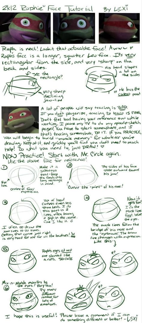 Tmnt Tutorial, Art Steps, Tmnt Raph, Ninja Turtle Drawing, Fandom Characters, Dinosaur Books, Tmnt Raphael, Hands Tutorial, Face Tutorial