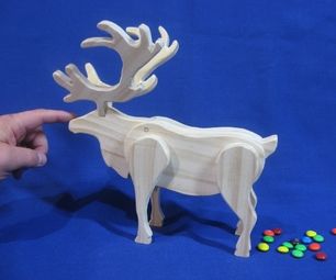 A friend of mine has a poop moose. It's wooden moose that poops out candy. It gets a lot of laughs, so I thought it'd be fun to make something simil... Real Reindeer, Reindeer Candy, Reindeer Head, Family Presents, Candy Dispenser, Old Sewing Machines, Tasty Treats, Wood Toys, Scroll Saw