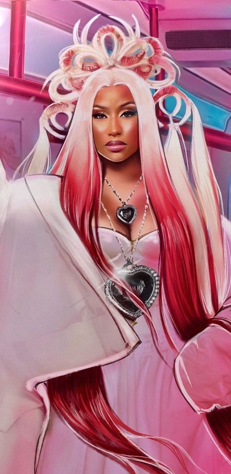 Pink Friday 2 Album Cover, Nicki Minaj Pink Friday 2 Wallpaper, Barbie Album Cover, Pink Friday 2 Wallpaper, Pink Friday 2, Nicki Minaj Painting, Nicki Minaj Art, Nicki Minaj Drawing, Onika Maraj