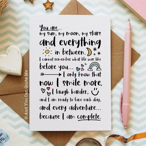 Letter For Bestie Aesthetic, I Am Complete, Sweet Quotes For Boyfriend, Sister Cards, Wrap Flowers, Best Friend Card, Card Best Friend, Boyfriend Card, Best Friend Birthday Cards