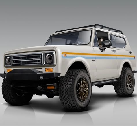 Bronco With Stripes, Scout Vehicle, International Scout 2, Scout Truck, Ih Scout, International Scout Ii, Scout Ii, International Harvester Scout, Classic Ford Broncos