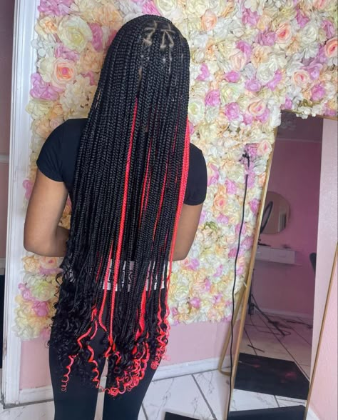 Pink Peekaboo Knotless Braids With Curls, Braids Peekaboo, Peekaboo Hair Braids, Red Peekaboo Knotless Braids With Curls, Peekaboo Braids With Curls At The End, Long Peekaboo Braids With Curls, Long Peekaboo Braids, Peekaboo Knotless Braids With Curls At The End, Peekaboo Knotless