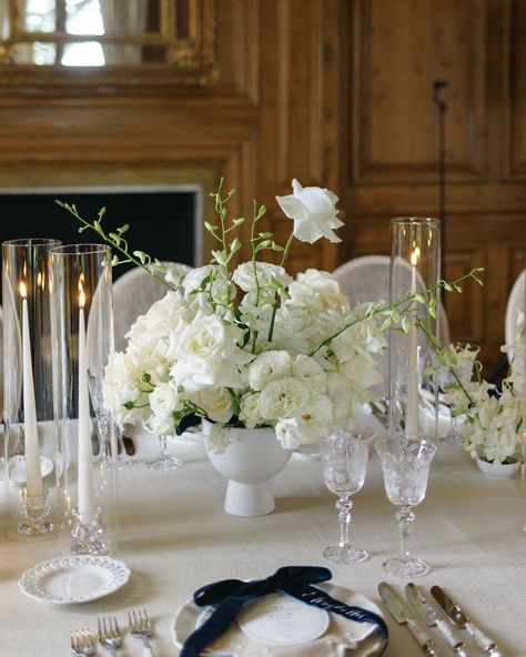 Elegant intimate Italian wedding at Hedsor House | Attabara Studio | Classic neutral and white palette, with mother of pearl cutlery, velvet bows, sumptuous white florals and crystal glassware | Luxury UK Wedding Planner Attabara Studio Pearl Cutlery, Intimate Italian Wedding, Hedsor House, Velvet Bows, White Palette, White Florals, Crystal Glassware, Guest Experience, Italian Wedding