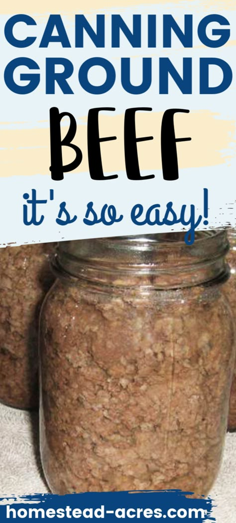 Learning how to can ground beef is so easy! I love keeping canned ground beef on hand to use in recipes, it makes dinner prep a breeze. Don’t miss the step by step tutorial for canning ground beef with tips for doing it in bulk to save time. #canning #canningmeat #foodpreservation #homesteadacres How To Can Ground Beef, Canning Ground Beef Recipes, Canned Ground Beef Recipes, Can Ground Beef, Canning Ground Beef, Laughing Donkey, Canned Beef Recipe, Canning Beef, Meat Preservation