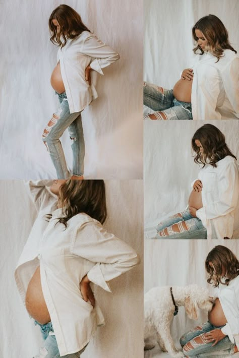 Small Bump Photoshoot, Diy Maternity Photos Studio, Self Maternity Shoot At Home, Mini Maternity Shoot, White Back Drop Maternity Shoot, Button Down Shirt Maternity Shoot, Maturity Photoshoot At Home, Indoor Maternity Shoot At Home, Maternity Photography With Backdrop