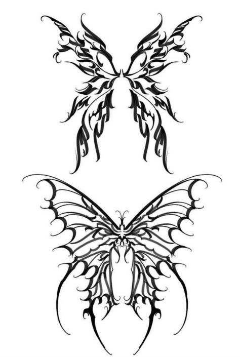 Small Tattoos Line Art, Cybersigil Butterfly Tattoo, Spiky Butterfly Tattoo, Cybersigil Butterfly, Alternative Butterfly Tattoo, Cybersigilism Tattoo Butterfly, Sigil Butterfly, Cybersigilism Butterfly, Grunge Butterfly Tattoo