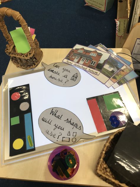 Houses and shapes 🏡🏠🏡🏠 #EYFS #earlyyears #EY #houses #shapes My House Eyfs Activities, My Family Eyfs Activities, Home Topic Eyfs, Our Local Area Eyfs, Houses Eyfs Activities, Family Eyfs Activities, Eyfs Homes Topic, Local Area Eyfs, Houses And Homes Eyfs