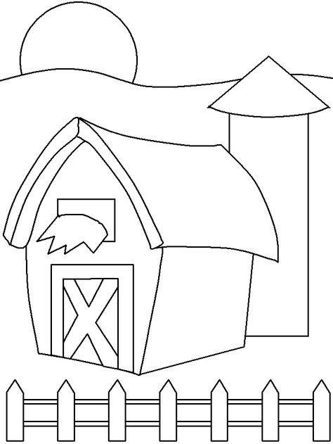 Farm Animal Templates, Barn Coloring Pages, Farm Classroom Theme Decor, Farm Template, Farm Drawing, Barn Crafts, Kindergarten Pictures, Camping Coloring Pages, Felt Paper Dolls