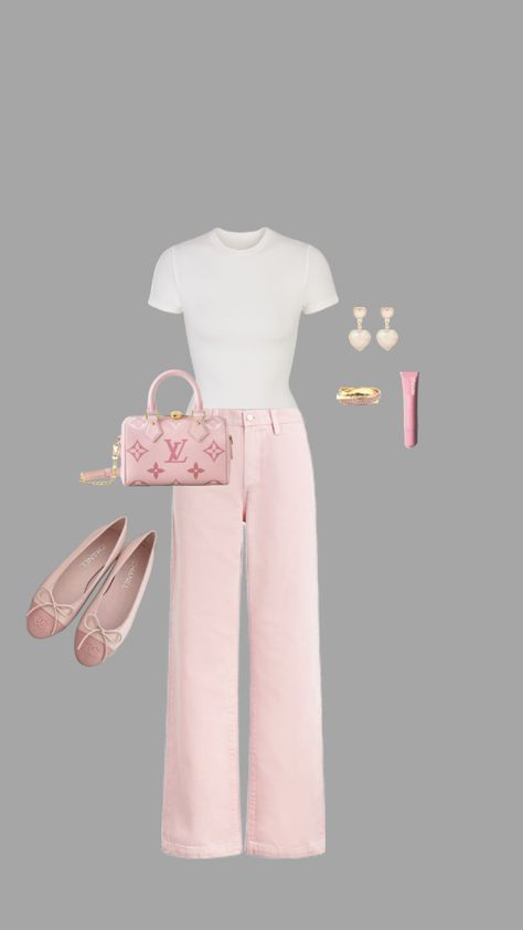 Light Pink Pants Outfit, Pink Pants Outfit, Light Pink Pants, Uni Fashion, Ny Outfits, Simple Casual Outfits, Cute Dress Outfits, Normal Clothes, Casual Preppy Outfits