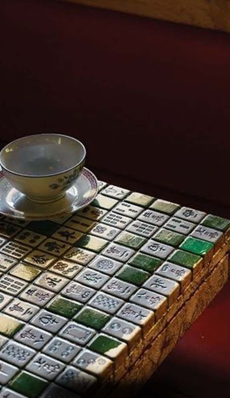 Chinese Cafe, Temporary Exhibition, Moth Design, Mahjong Tiles, Mah Jong, Mah Jongg, Tile Table, Bar Interior Design, Bar Interior