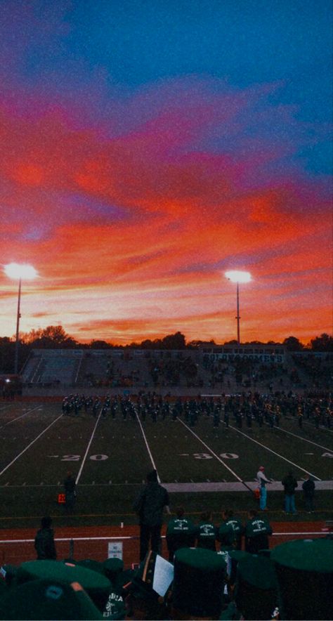 Football Season Wallpaper, Football Fall Aesthetic, Fall Football Aesthetic, Football Season Aesthetic, Ohio Aesthetic, Football Sunset, Autumn Football, Field Party, Fire Wallpaper