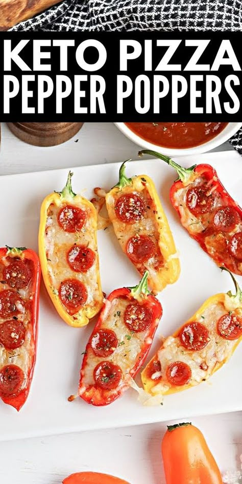 Keto Finger Foods, Pepper Poppers, Cheesy Appetizer, Mini Sweet Peppers, Low Carb Low Fat Recipes, Keto Appetizers, Low Carb Ideas, Keto Pizza, Keto Challenge