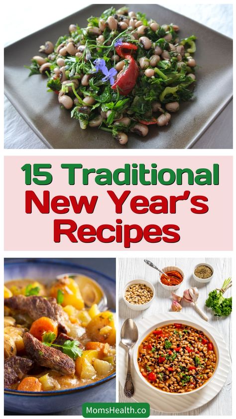 Traditional New Year’s Recipes For Good Luck What Do You Eat On New Years Day, New Year Food Ideas Tradition, New Year Cooking Ideas, New Years Day Traditional Food, New Year’s Day Dinner Good Luck, New Year’s Meal, New Year’s Day Food Meanings, New Years Recipes Good Luck, Asian New Year Food