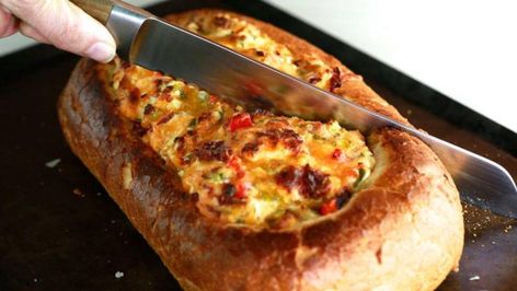 Cheese Boat Recipe, Pepperoni Recipe, Chicken Pepperoni, Cheese Boat, Curly Pasta, Delicious Discoveries, Bread Boats, Trisha Yearwood Recipes, Ricotta Recipe