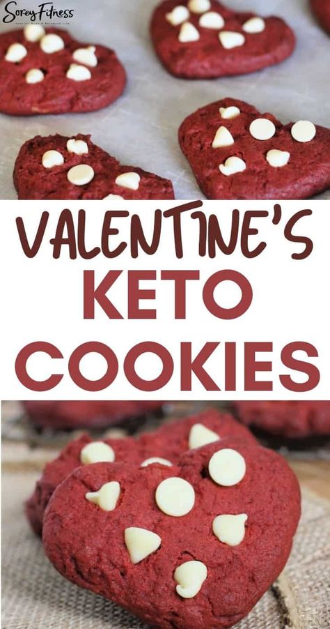 Velvet Cookies Recipe, Red Velvet Cookies Recipe, Keto Valentines Day, Keto Valentines, Red Velvet Cookie Recipe, Sugar Free White Chocolate, Low Carb Cookies Recipes, Keto Holiday Recipes, Ketones Diet