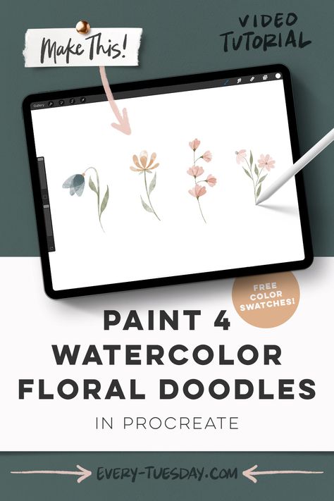 Watercolor Art In Procreate, How To Watercolor In Procreate, Watercolor Art For Beginners Procreate, Watercolor Procreate Brush, Watercolor On Procreate, Watercolor In Procreate, How To Paint In Procreate, Watercolor Flowers Procreate, Watercolor Digital Illustration