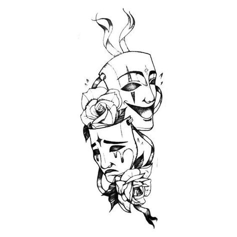 Stammestattoo Designs, Hipster Drawings, Drama Masks, Couples Tattoo Designs, Simple Tattoo Designs, Creepy Tattoos, Tattoo Stencil Outline, Dark Art Tattoo, Tattoo Style Drawings