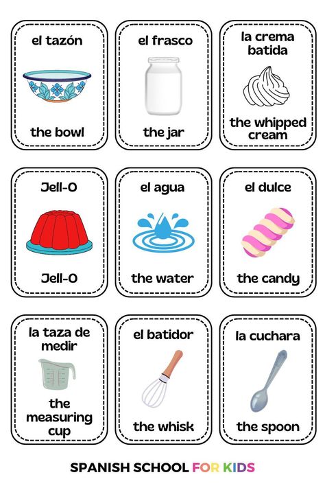 Have you wondered how to learn Spanish for kids? Fun activities for kids to learn Spanish like making food with this easy video! Your kids can learn Spanish words they need to know like verbs + learn Spanish for free with this video. Videos are one of the best ways to learn Spanish for kids so get this plus other activities that are easy ways to learn Spanish so your kids can learn Spanish at home at spanishschoolforkids.com. Spanish Words For Kids, Ways To Learn Spanish, Simple Spanish Words, Common Spanish Words, Sky Videos, Spanish Cooking, Spanish For Kids, Free Spanish Lessons, Spanish Learning Activities