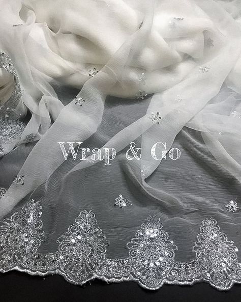 SILVER TILLA SEQUINS ARTICLE! Beautifully embroidered using SILVER tilla and sequins on top class chiffon base! 💯 dyeable! Can be customised as shirt/dupatta! #dupatta #dupattas #dupattalove #chiffondupatta #netdupatta #designerdupatta #dupattaswag #dupattapakistan #cottondupatta #dupattasetting #embroidereddupatta #wrapandgo #purechiffondupatta Dupatta Setting, Karachi Pakistan, Net Dupatta, Sequins Embroidery, Quality Fabric, Greek Statue, Pakistan, Chiffon, Vogue