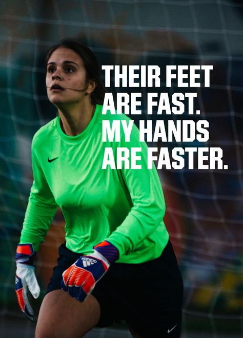 A strong shot will hit your hands at 40mph. Make sure you've got your hands covered. #WhoWillYouBe Goalkeeper Quotes, Pele Football, Goalie Quotes, Soccer Goalie, Soccer Stuff, Soccer Memes, Soccer Life, Soccer Funny, Football Quotes