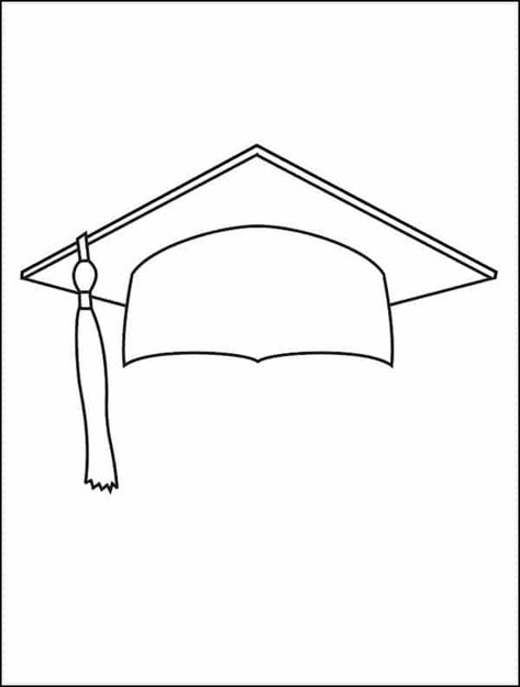 Easy How to Draw a Graduation Cap Tutorial · Art Projects for Kids Living Room With Lights, Graduation Cap Tutorial, Drawing Easy Ideas, Room With Lights, Graduation Cap Drawing, Graduation Drawing, Elementary Graduation, Graduate Cap, Cap Drawing