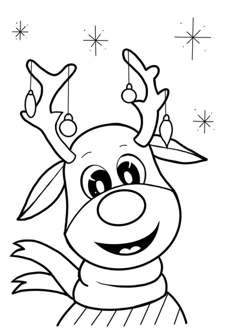 Rudolph Coloring Pages, Kids Christmas Coloring Pages, Xmas Drawing, Christmas Coloring Sheets, Printable Christmas Coloring Pages, Christmas Stencils, Christmas Coloring Books, Christmas Applique, Coloring Page Ideas