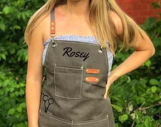 RoseyStudioCo - Etsy Hair Stylist Apron, Customised Aprons, Hairstylist Apron, Custom Apron, Apron For Women, Handmade Aprons, Apron With Pockets, Logo Name, Custom Aprons