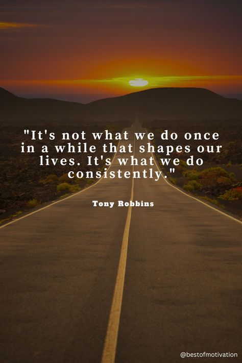 🔄 Consistency is key! Tony Robbins reminds us. Tony Robbins Quotes Mindset, Consistency Quotes, Tony Robbins Quotes, Consistency Is Key, Thought Provoking Quotes, Quote Board, Embrace Life, Winston Churchill, This Is Us Quotes