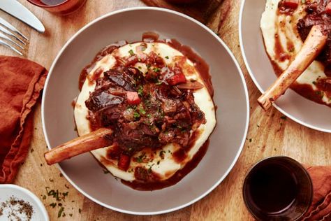 Braised Lamb Shanks Recipe, Luxurious Dinner, Parsnip Puree, Braised Lamb Shanks, Braised Lamb, Date Night Dinners, Lunch And Dinner Ideas, Night Recipes, Lamb Dishes