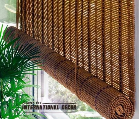 Cortina Outdoor Bamboo Curtains, Bamboo Door Curtain, Curtain Panels Living Room, Bamboo Beaded Curtains, Bamboo Panels, Indian Living Rooms, Bamboo Curtains, Curtains And Draperies, Patio Curtains