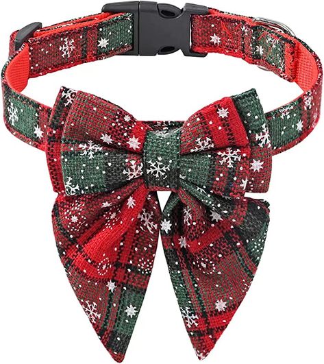 Diy Christmas Dog Collar, Christmas Cat Collar, Christmas Dog Bows, Christmas Collar, Dog Christmas Stocking, Plaid Dog Collars, Christmas Dog Collar, Dog Fashion, Dog Christmas Gifts